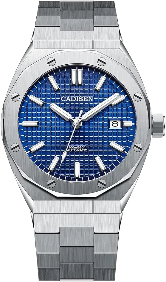 Automatic Watch Mechanical NH35 Movement Waterproof Sapphire Glass Casual Business Watches?? communicate motivation subsequent sum CADISEN Men??s 