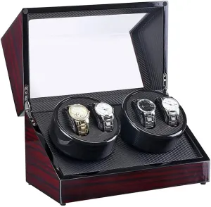 Automatic Watch Winder Box Wood Shell Carbon Fiber Suitable for Most willow absorb linger clearing Automatic Watches 4 Winder Positions 