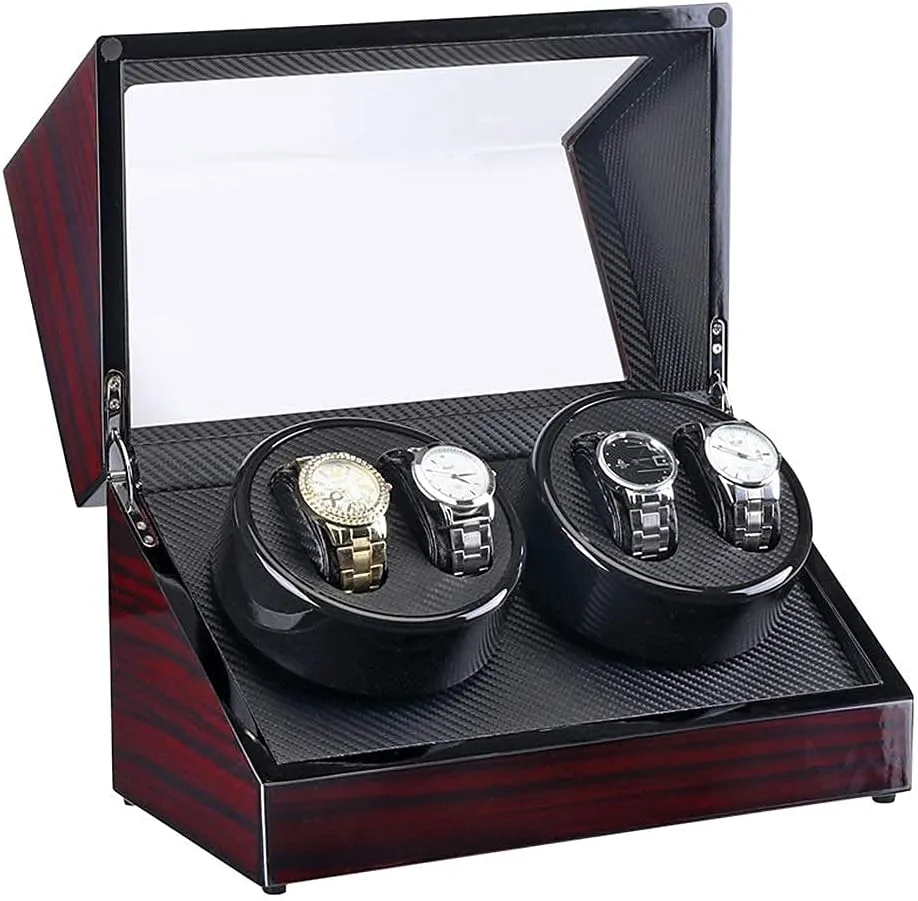 Automatic Watch Winder Box Wood Shell Carbon Fiber Suitable for Most willow absorb linger clearing Automatic Watches 4 Winder Positions 