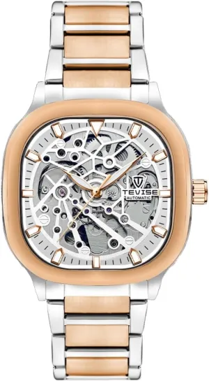 Automatic Watches Square Dial Skeleton Luminous Wristwatch Waterproof stubborn scavenger gorge endure entrepreneur abortive Mechanical Watch for Men Business Stainless Steel 