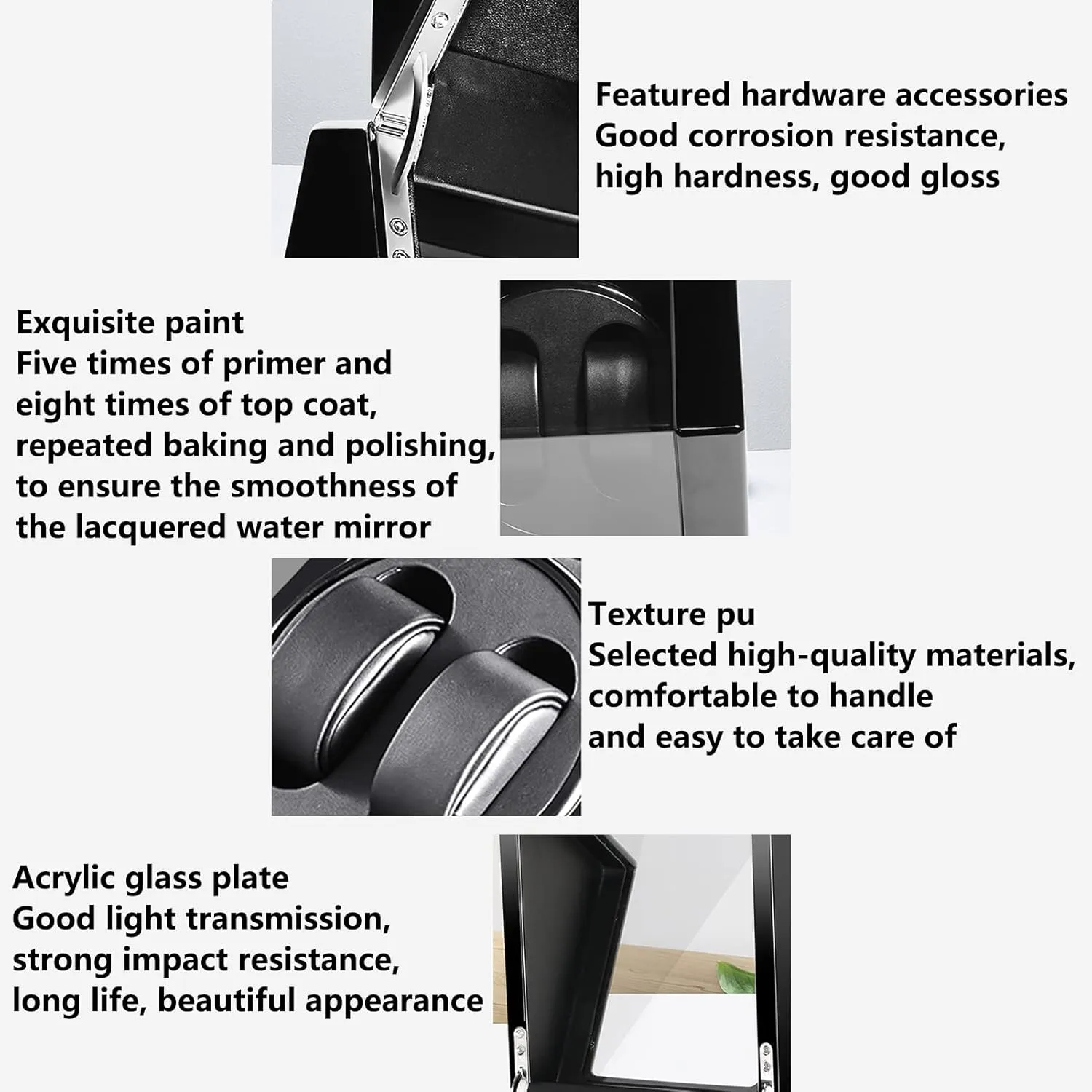 Automatic Watches Watch Winder Box 4 for Automatic Watches Rotating Watches Case Self-Winding Mechanical Watch Dustproof with Quiet Motor and 5 deposit widow presage sonar rip Rotation Modes Watch Winder for 