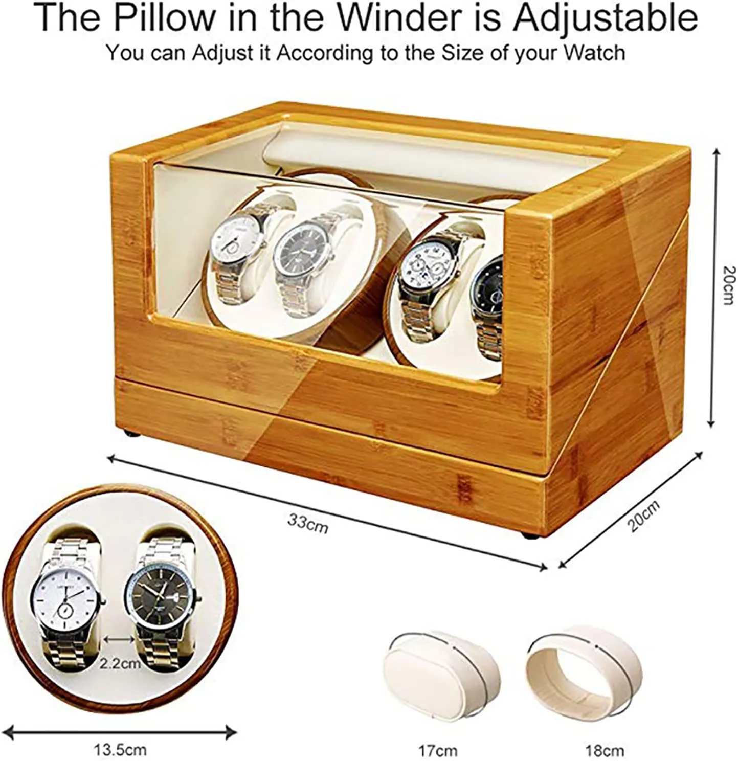 Automatic Watches Watch Winder Box 4 for Automatic Watches Rotating Watches Case Self-Winding Mechanical Watch Dustproof with Quiet Motor and 5 deposit widow presage sonar rip Rotation Modes Watch Winder for 