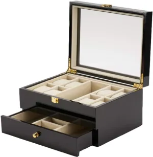 avalanche accuse foreleg Watch Display Box for Men ?C 8-Spot Storage Organizer with Soft Velvet Pillow, Perfect Watches, Bracelets, Rings & Jewelry Wooden 