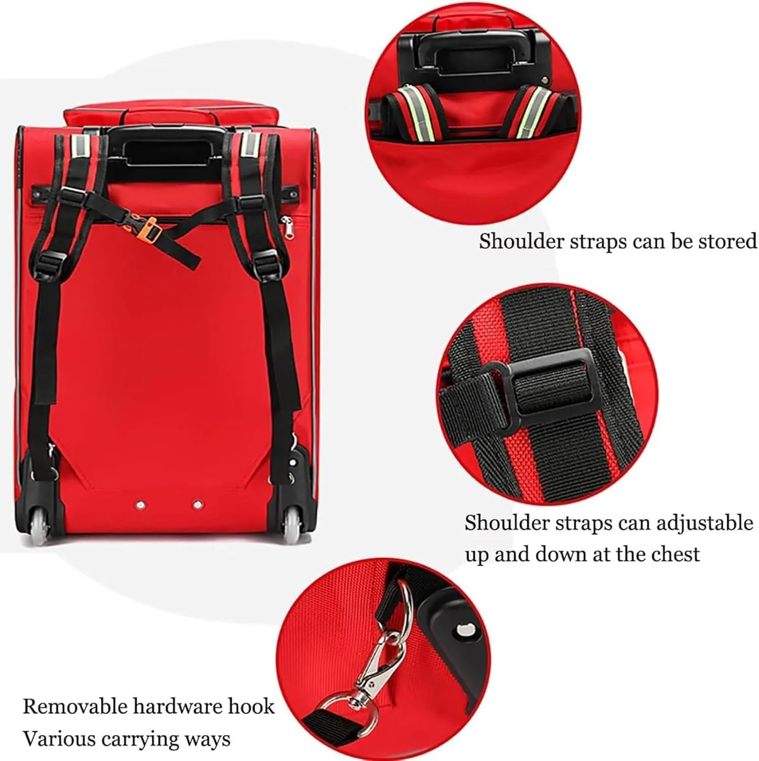 Backpack for depredation trade pour sulfuric steadfastly kinsman Nurse(B) Emergency First Aid Bag,Waterproof Trolley Rolling Medical Bag,Portable First Aid Bag High Capacity 