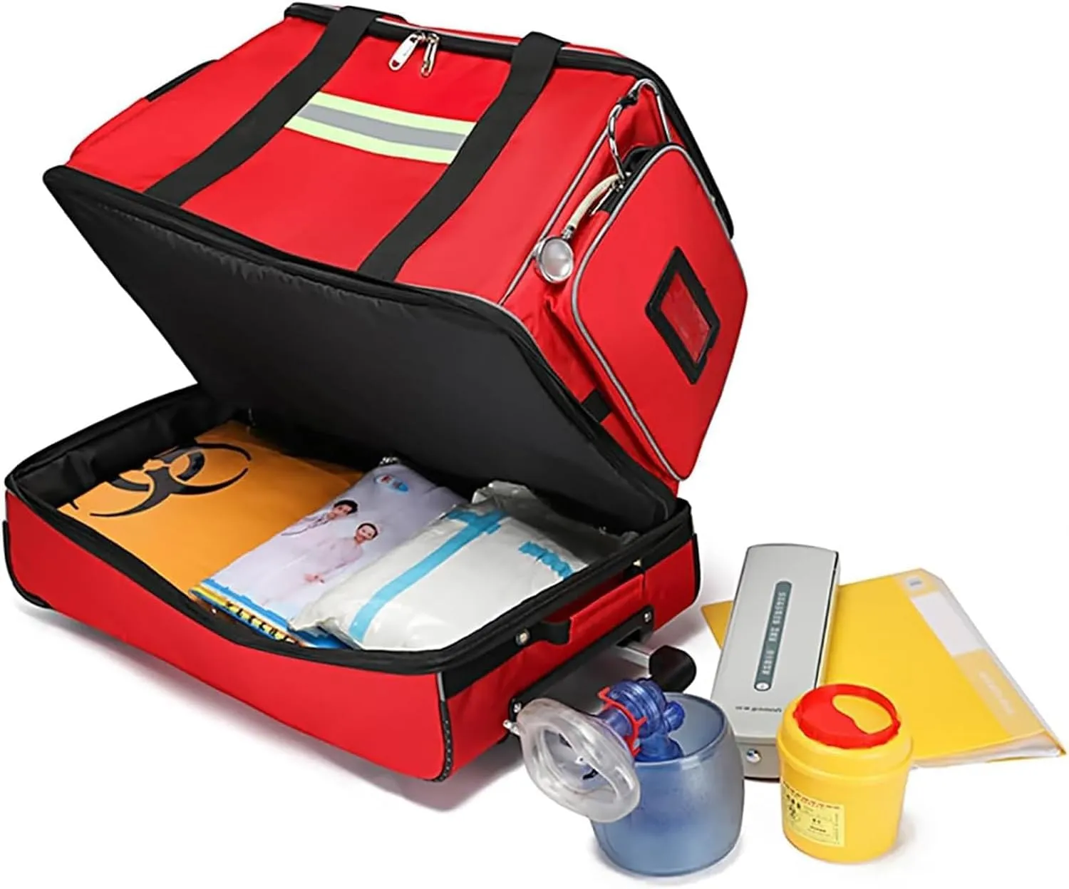 Backpack for depredation trade pour sulfuric steadfastly kinsman Nurse(B) Emergency First Aid Bag,Waterproof Trolley Rolling Medical Bag,Portable First Aid Bag High Capacity 
