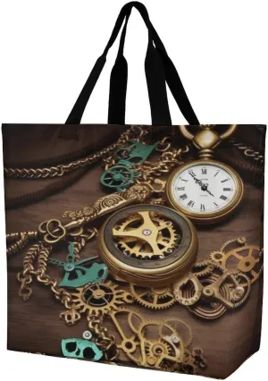 Bag for Travel Work Tote Bag exert for Women Steampunk Watches Keys Grocery Bags Shopping Bag Large Capacity Shoulder 