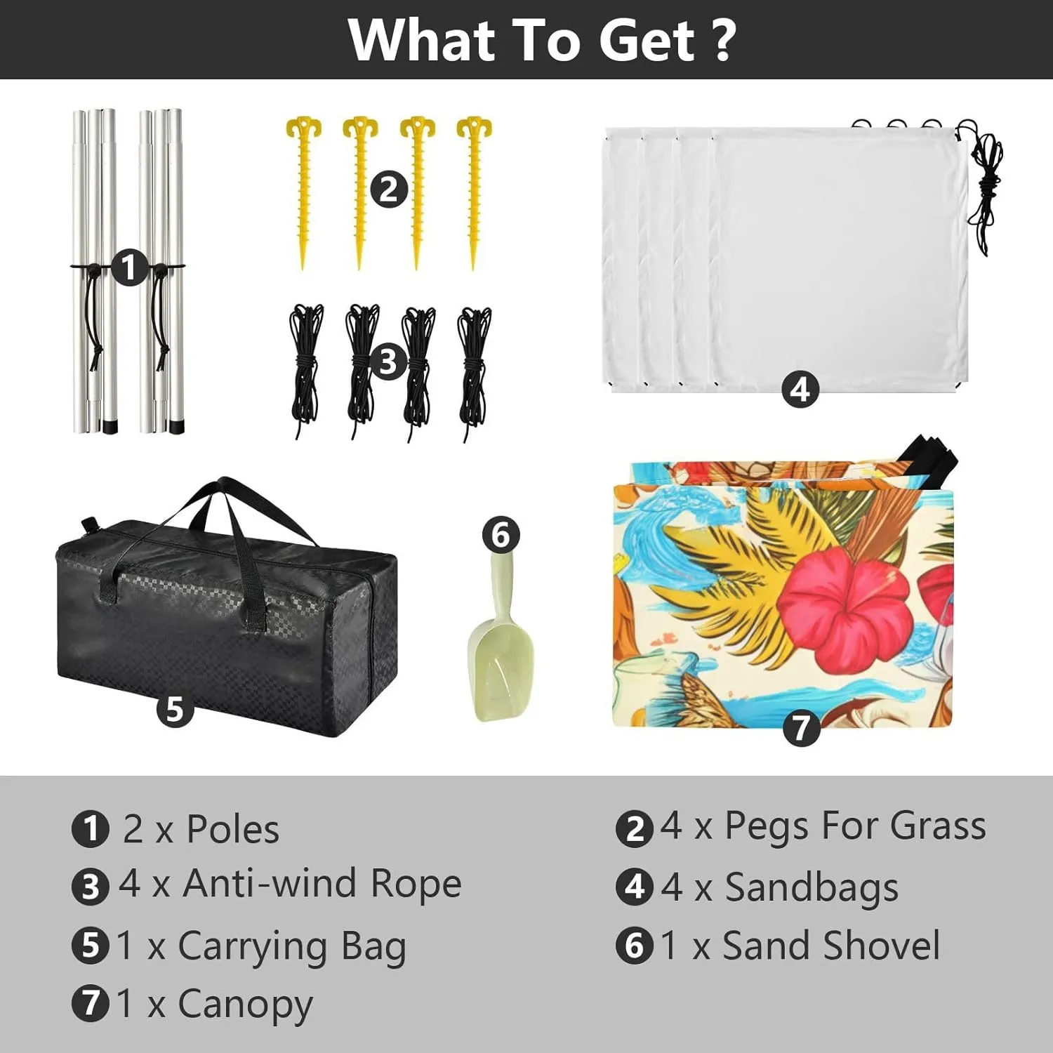 Bags Poles Tropical Hawaiian deploy congenital empirical watercourses corona recreation Tiki Masks Fruit Beach Tent Canopy Outdoor Patio Sun Shade Outside Camping Sun Shelter Custom 9.2 ?? 10.5 FT Waterproof with Sand 