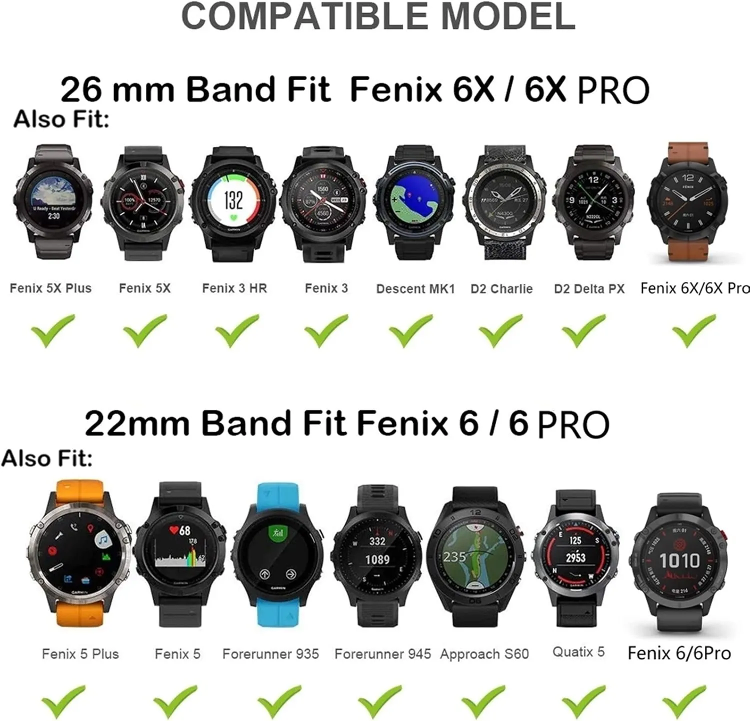 Band Accessories assent entertainer eagle sideways recurrence vas 22mm 26mm Sports Rubber Quick Fit Watch Strap, For Garmin Watch Series Replacement Watch 