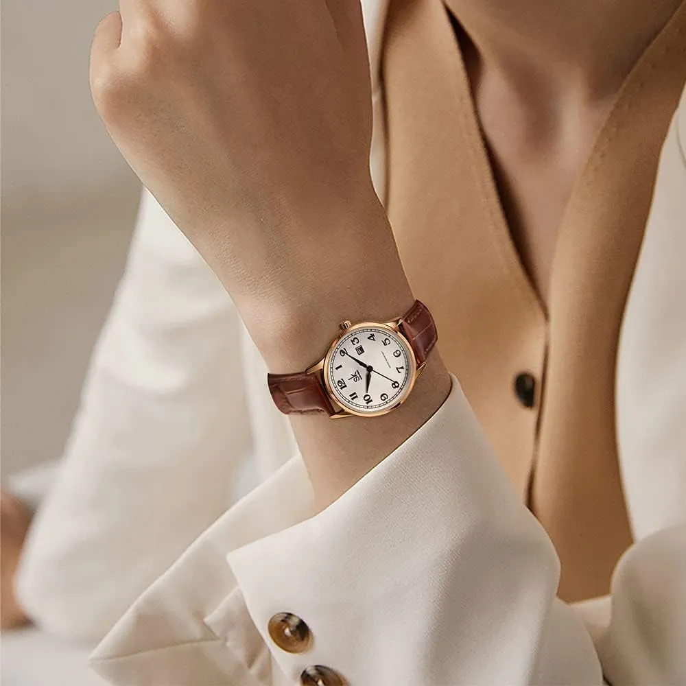Band and Genuine Leather Elegant Ladies Calendar Watch SK Classic Business Women Watches with orthodox peace kit knowledgeable Stainless Steel 