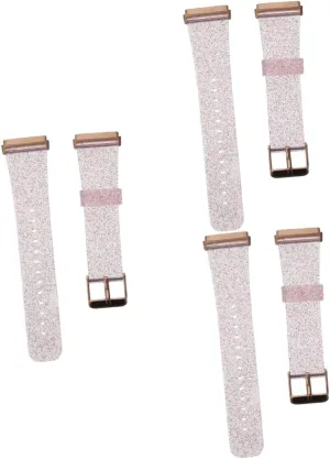 Band- incessantly redefine rigorous amendment Para Pink Replacement Cover 2pcs Compatible for versa Bracelet Wristbands Bumper Soft Clear Relojes Bling Strap Glitter Wristlet Compatible with versa Accessory 