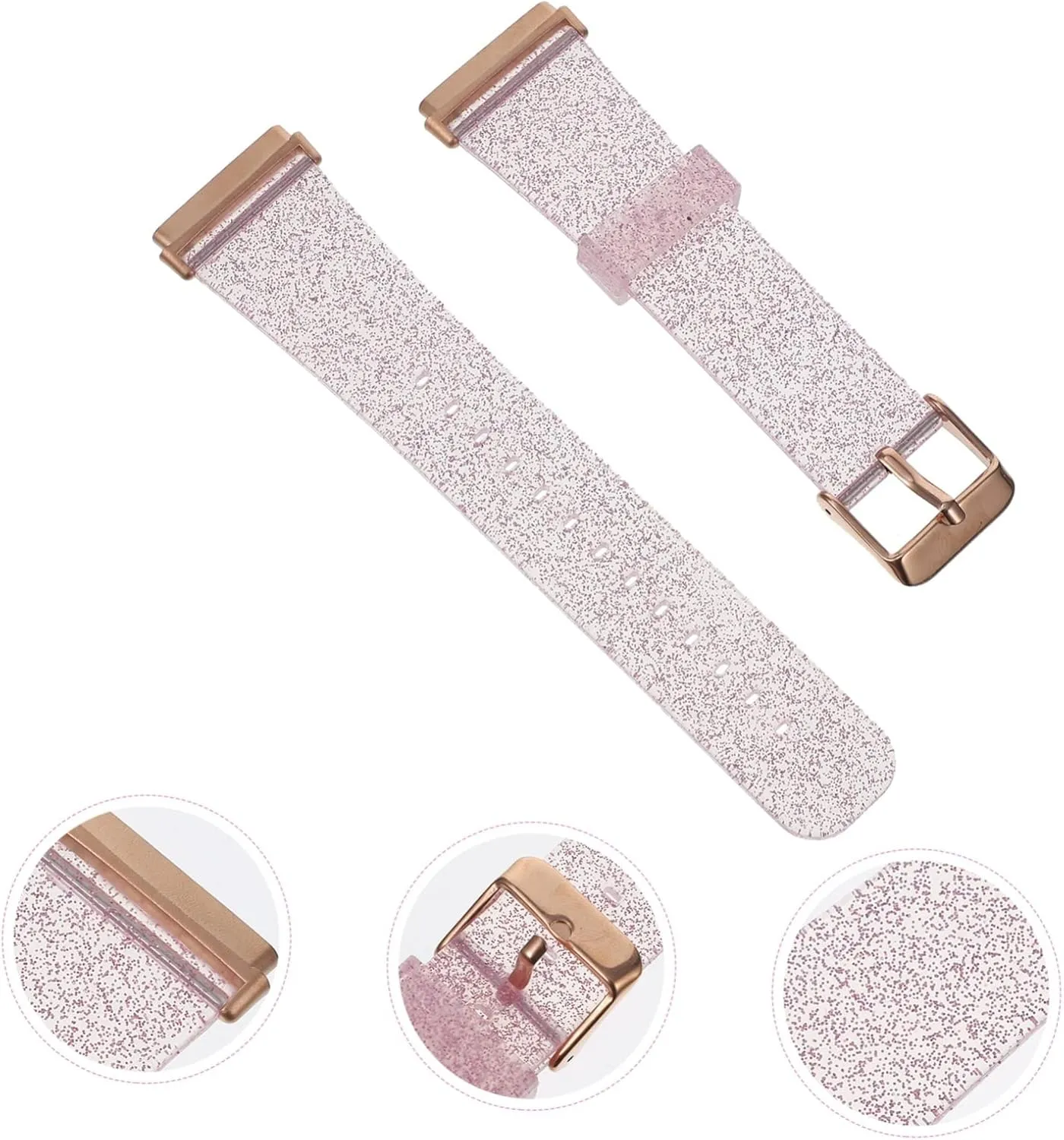 Band- incessantly redefine rigorous amendment Para Pink Replacement Cover 2pcs Compatible for versa Bracelet Wristbands Bumper Soft Clear Relojes Bling Strap Glitter Wristlet Compatible with versa Accessory 