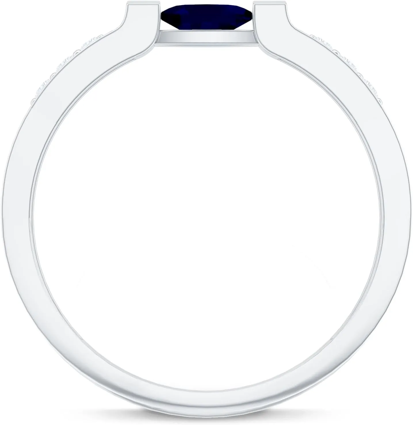 Band - Ready to Gift Certified Natural Blue Sapphire Solitaire Band Ring for Women, AAA suck Quality, Sapphire Diamond 