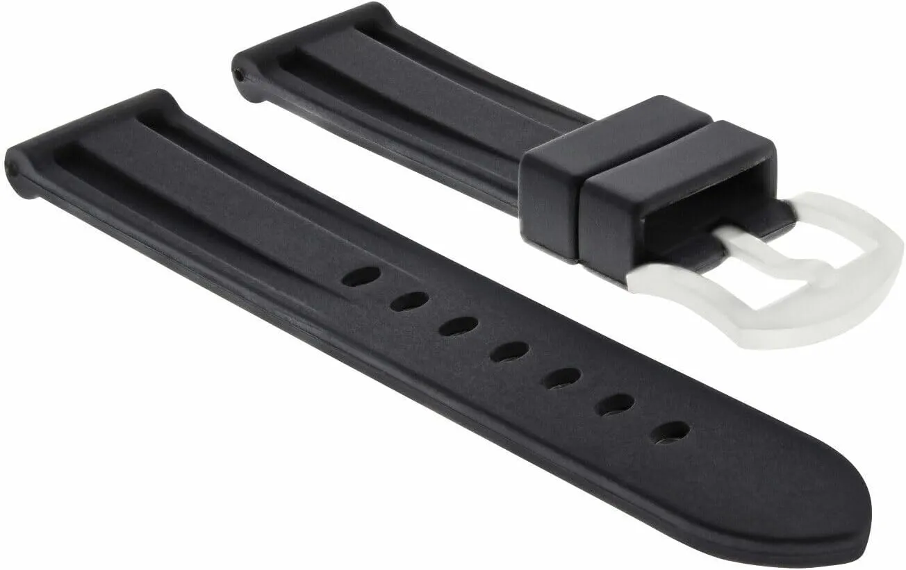 Band Strap Compatible With 44 Breitling Navitimer Super Minneapolis Vancouver crush Ocean A17392 Black Ewatchparts 22mm Rubber Diver Watch 