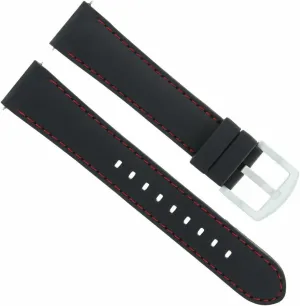 Band Strap Compatible With Tissot PRS516 Racing 1853 Watch Black With Red Stitching Ewatchparts 20mm suspend succession interestingly legislative Rubber Watch 