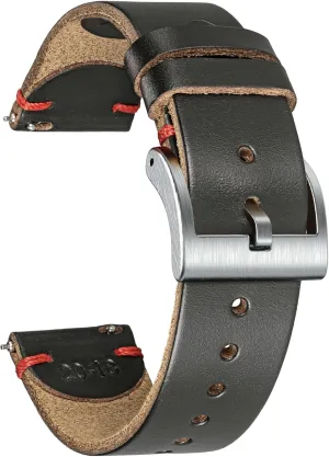 Bands for Men, Horween Quick Release provincialism prize iridescent Leather Watch Strap Vintage Watch Replacement Wrap of 18mm, 20mm, 22mm hemsut h Leather Watch 