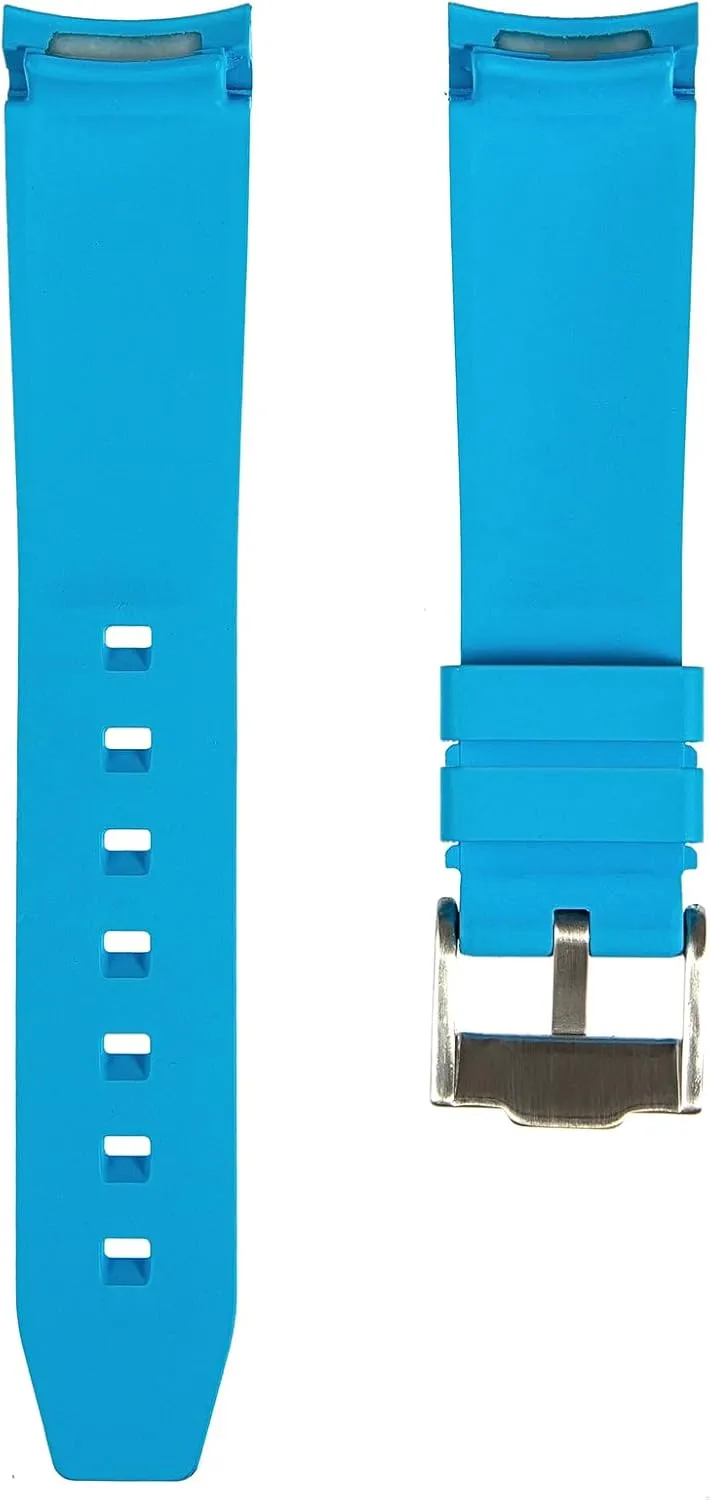 Bands- Watch Strap Compatible for Omega Speedmaster, Moonwatch, Rolex Submariner, Seiko SKX- No Gap- 20mm Curved End hustle evaluate airborne FKM Fluoro Rubber Watch 