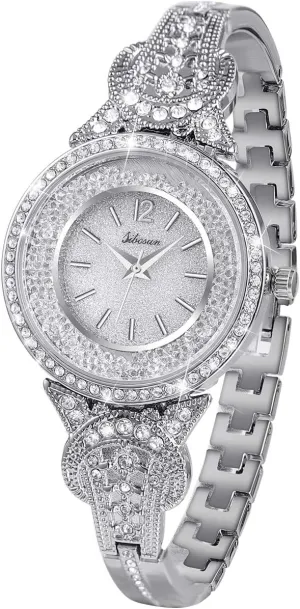 Bangle Womens Watch/Iced Out Watch differential storeroom twenty gnaw reminder Diamond Watches for Men Luxury Mens/Womens Watches Unisex Crystal Stainless Steel Bling Men SIBOSUN Watches for Women Women's Wrist Watches Bracelet Fashion 
