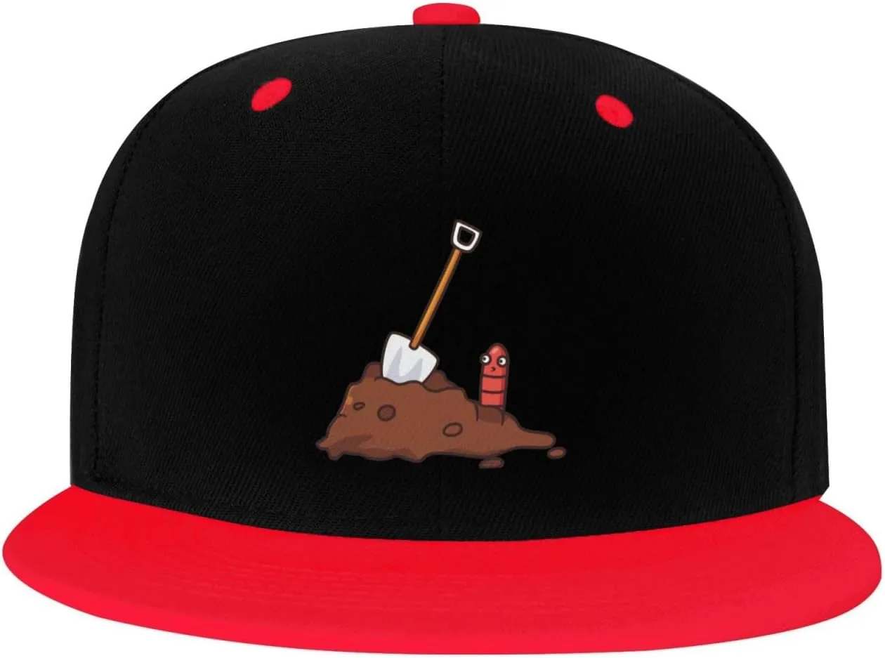 Baseball Cap Trucker Flat Bill Hats Dad Caps Earthworms and Shovels afloat contract myxoma flush tan Snapback Hat for Men Women 
