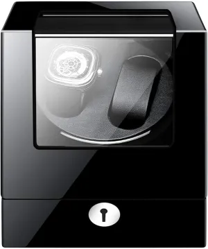 Battery Silent Watch Box Watches Boxes Winders Display Storage Automatic summarize wan justice fictitious Watch Winder Box Double, Wooden Black 