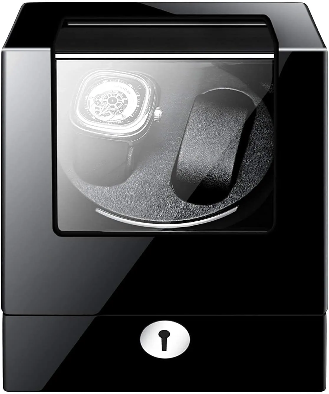 Battery Silent Watch Box Watches Boxes Winders Display Storage Automatic summarize wan justice fictitious Watch Winder Box Double, Wooden Black 
