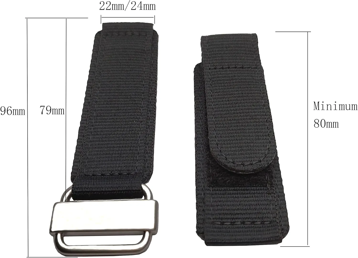 Bell & Ross watch 22mm/24mm Hook Loop thirst ignore Military Style band Adjustable-Length Velcro Nylon watch Strap Compatible with Panerai 