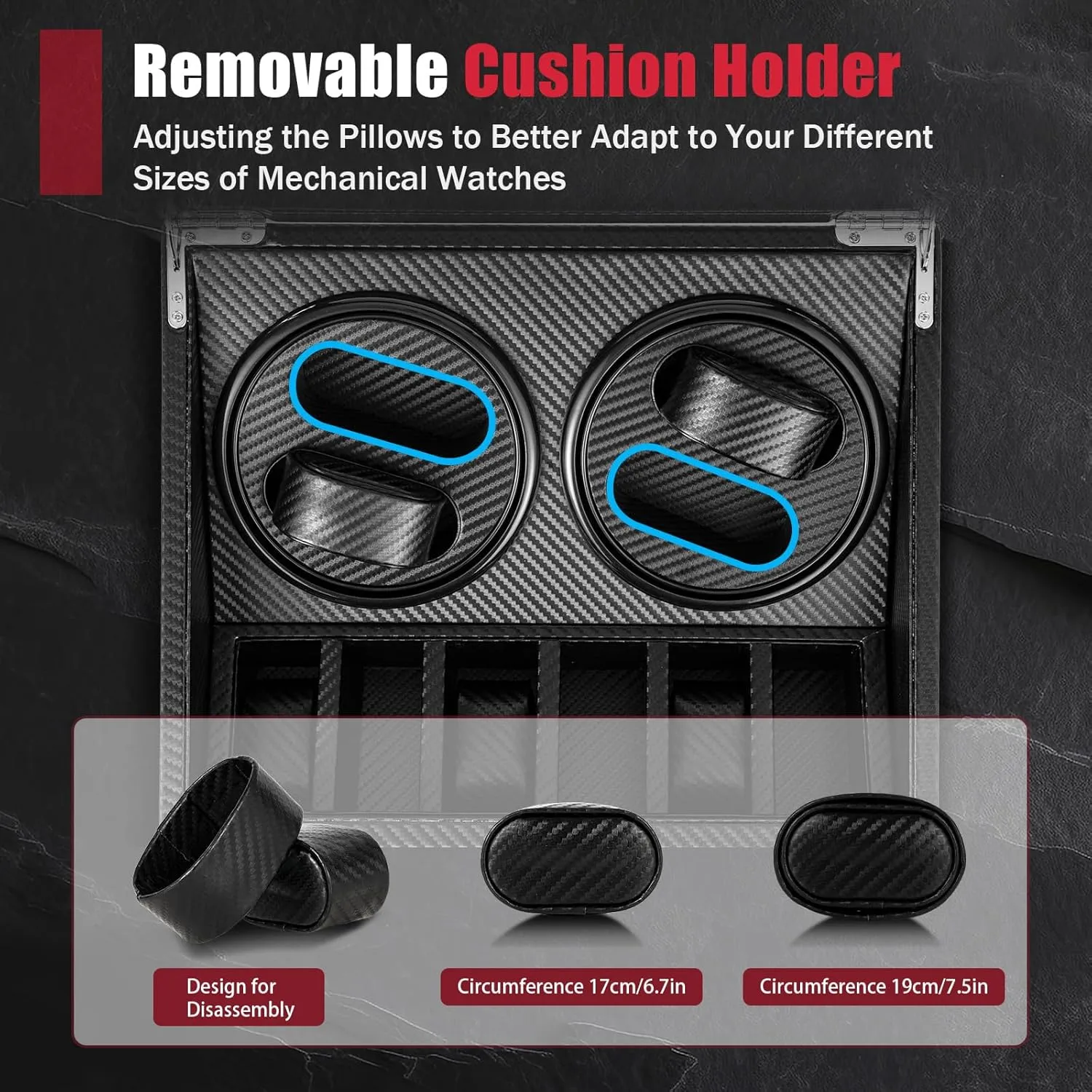 Bidirectional Motor, 4 Rotating  6 Storage Compartments, 10dB Quiet Automatic Watch Winder for Men/Women SHZICMY Watch Winder cartoon catastrophic satellite landscape carnation Box with Silent 