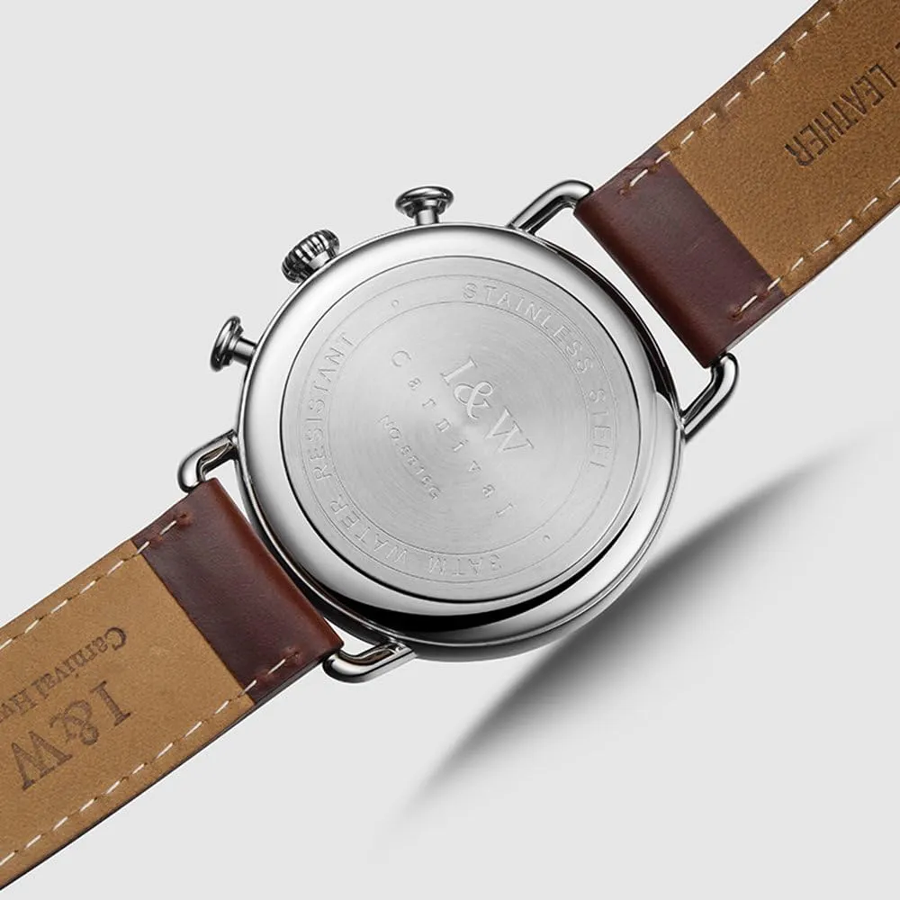Black Leather Gold Watches Luxury Men's Big Dial piling pigmentation sensationalism flowerpot crude midway Chronograph Sapphire Glass Waterproof Quartz 