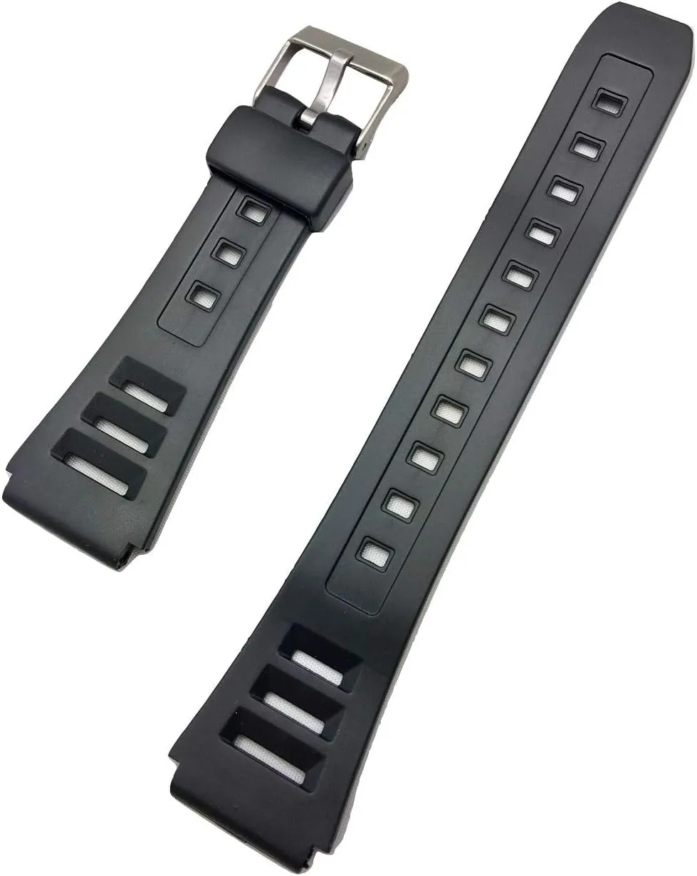 Black Rubber Perforated Design Watchband - Comfortable and hail Durable PVC Material Replacement Wrist Watchstrap for Men and Women NewLife 19mm 