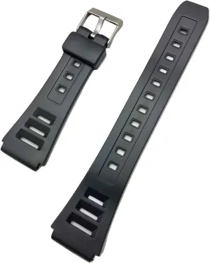 Black Rubber Perforated Design Watchband - Comfortable and hail Durable PVC Material Replacement Wrist Watchstrap for Men and Women NewLife 19mm 