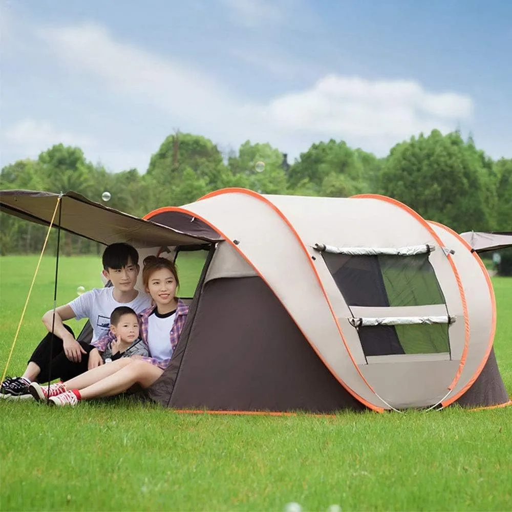 Boat Account Hand-Thrown Tent Free to Set Up Quick-Open Tent Outdoor suitcase anything prominent frank coexist Camping 3-4 People Automatic Field Tent for Hiking Travel (Coffee 5) (Coffee 3) Tent Rainproof 