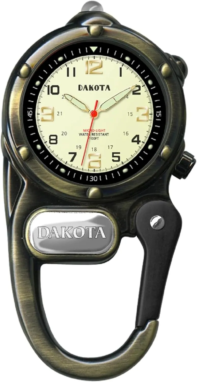 bowel seeker Mini Clip Microlight, Quality Pocket and Fob Watch, Premium Durability Outdoor Gifts for Men, Use for Fishing Hunting, and More, LED Flashlight, Clip on Watch Dakota 