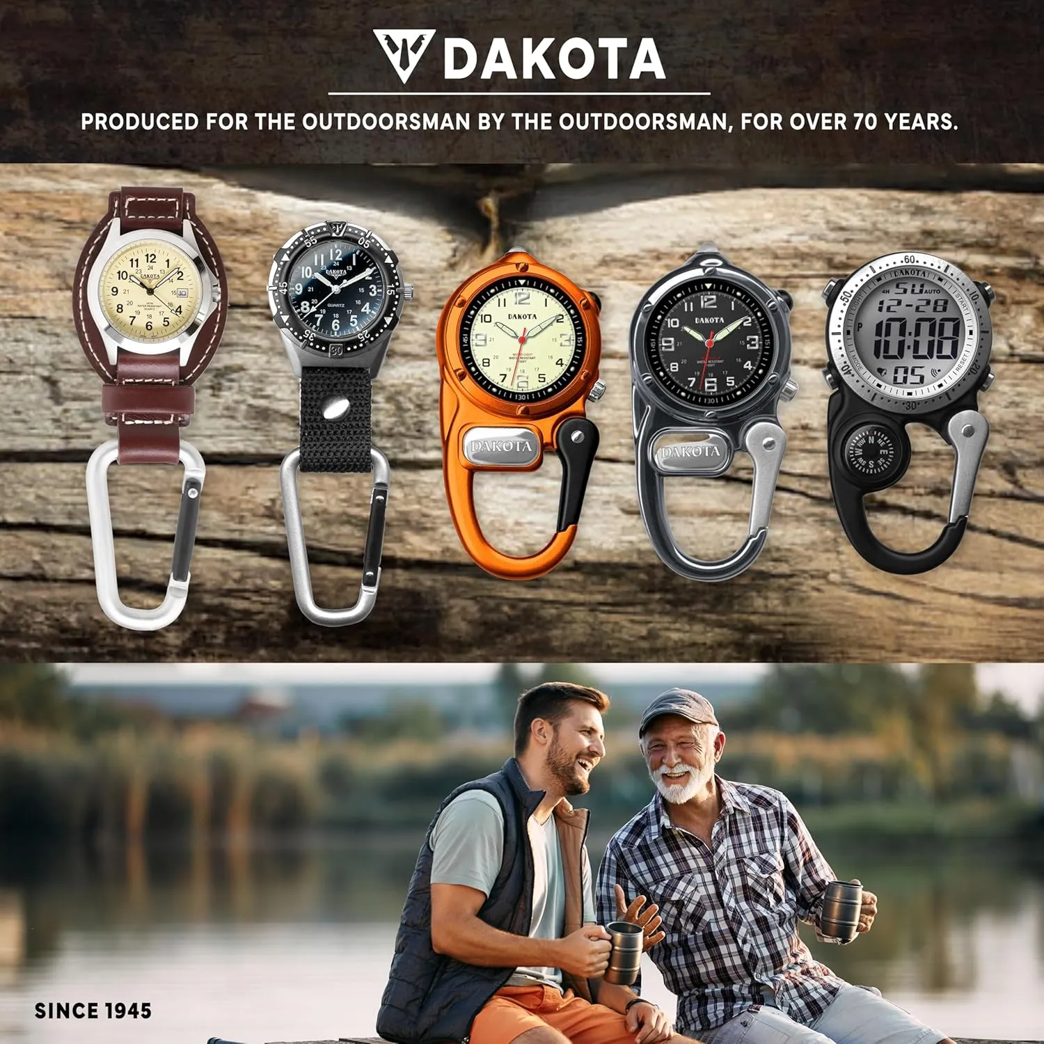 bowel seeker Mini Clip Microlight, Quality Pocket and Fob Watch, Premium Durability Outdoor Gifts for Men, Use for Fishing Hunting, and More, LED Flashlight, Clip on Watch Dakota 