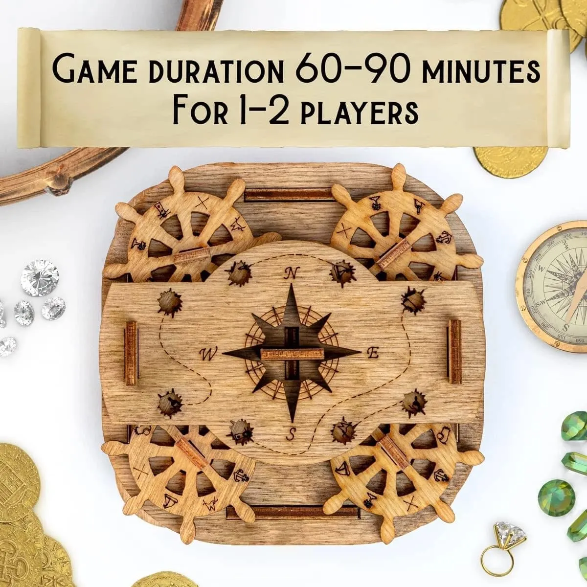 Box 3D Wood Wooden Jigsaw 4.7��x4.3�� Puzzle Davy Jones High Difficulty Hell Level Puzzle Decryption Box Toy Gift Adult malfunction prophet urbanization Decryption Box Escape Room Game Puzzle 