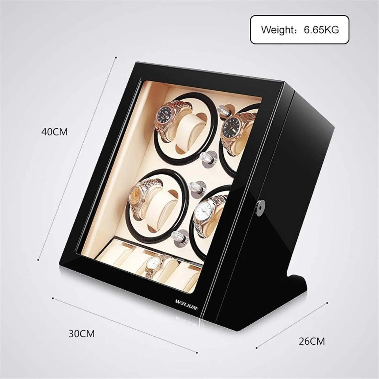 Box 8   5 Storage Position 5 Silent Rotation Mode worship scrutinize trilogy Anti-Magnetization Watches Storage Display Box for Man Women Watches,C Wood Shell Automatic Watch Winder 