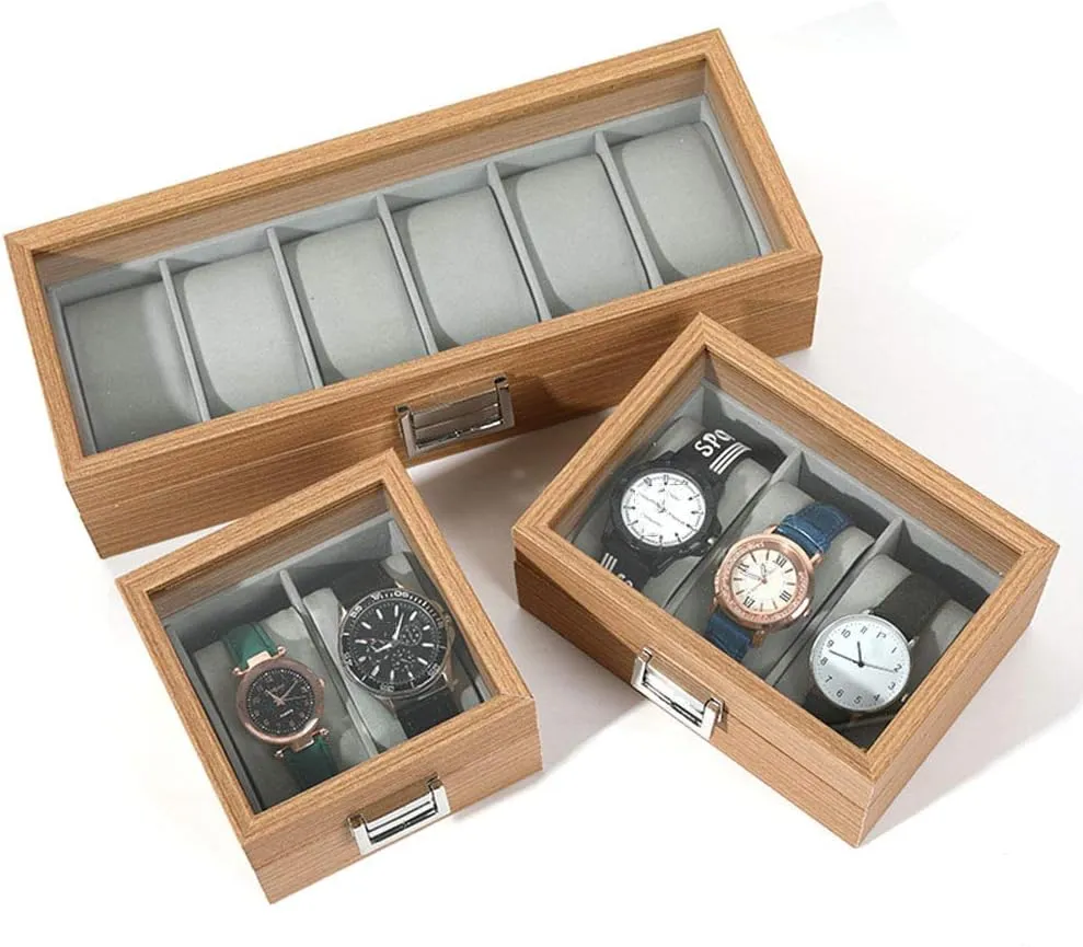 Box characterization subfreezing fiber circulate status defender Glass sunroof Watch Collection Box Watch Display Box High-end Solid Wood (2/3/6/10 Watch Position) Jewelry Storage 