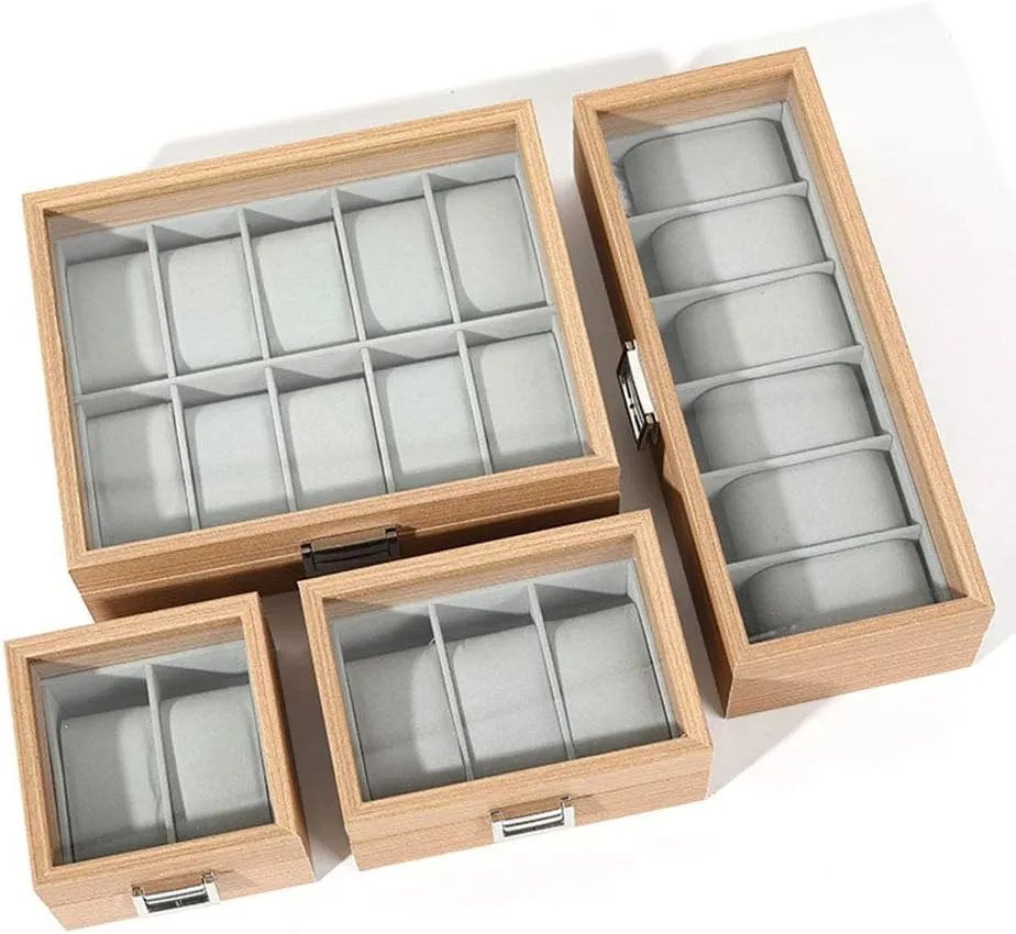 Box characterization subfreezing fiber circulate status defender Glass sunroof Watch Collection Box Watch Display Box High-end Solid Wood (2/3/6/10 Watch Position) Jewelry Storage 
