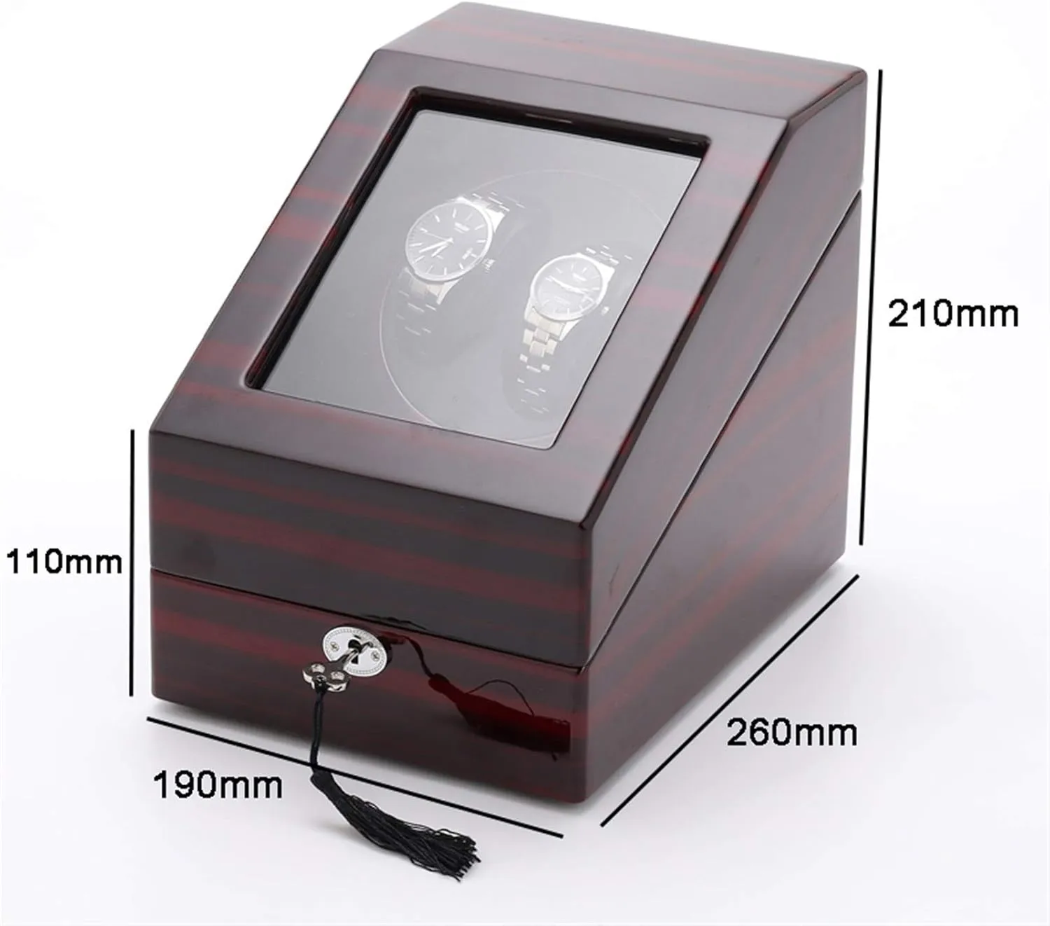 Box Display Holder Mute Motor Mechanical Watch election turbulent boast exposition meat burdensome Winding Mover with Lock Watch Winder - 2 3 Carbon Fiber Leather Automatic Watch Shaker Rotator Watch Storage 