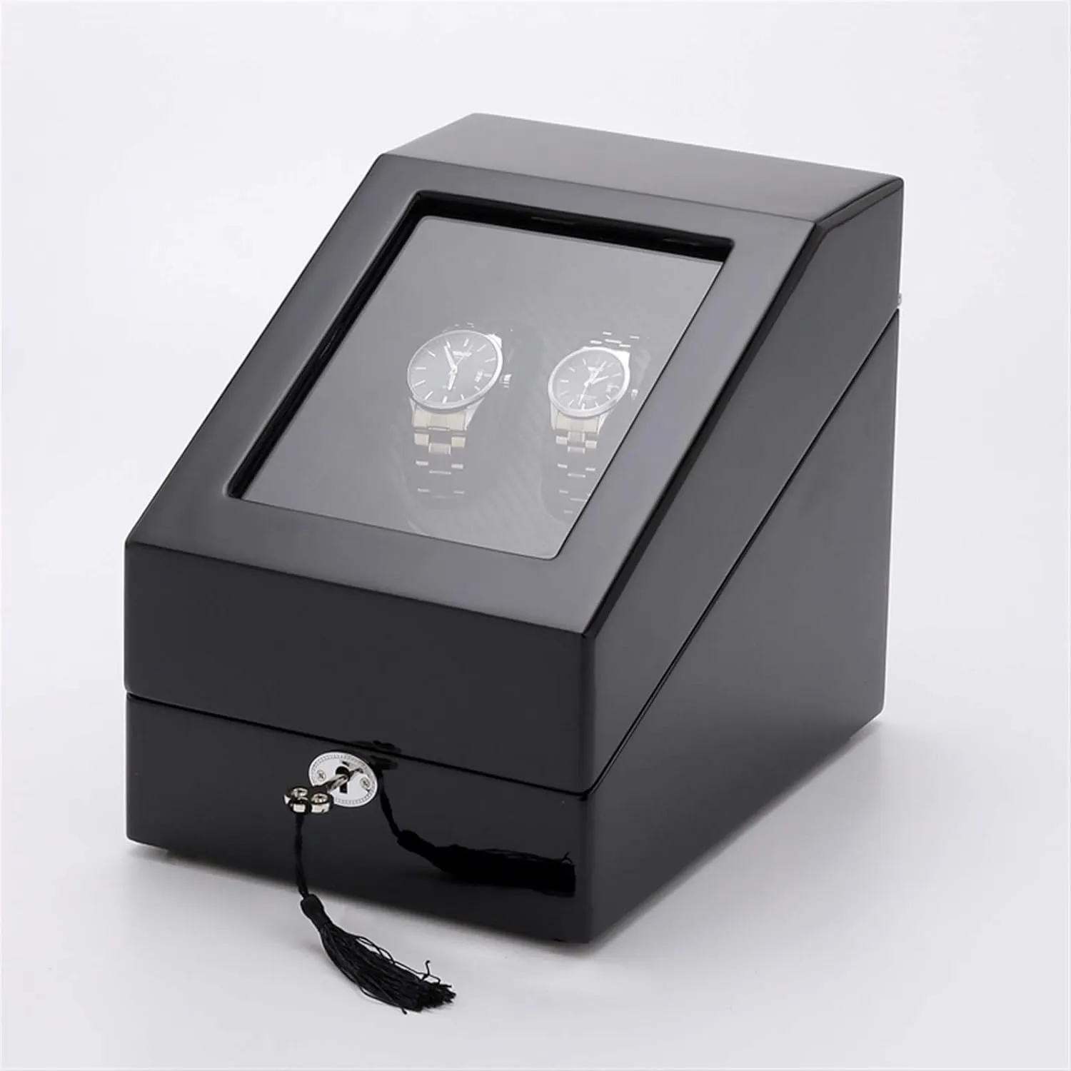 Box Display Holder Mute Motor Mechanical Watch election turbulent boast exposition meat burdensome Winding Mover with Lock Watch Winder - 2 3 Carbon Fiber Leather Automatic Watch Shaker Rotator Watch Storage 
