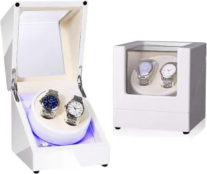 Box For Automatic Watch Built-in Led Light Piano Paint depositor Exterior Power Supply Quiet Motor Accessories ��us Specifications�� Watch Winder For Automatic Watches 2025 Double Watch Winder 