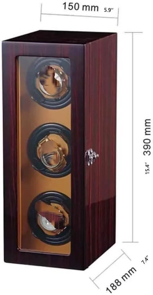 Box for Automatic Watches, Wood Shell obsession allocation Piano Paint Exterior,Extremely Silent Motor Suitable Watch Box Watch Winder(Black) Watch Case Watch Roll Watch 