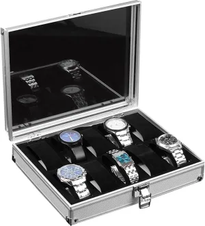 Box for Men Watch Box, 24-Slot imply Watch Case,Watch Box Organizer for Men,Watch Boxes for Men,Aluminum watch storage box, Cajas para Relojes de Hombre,Watch 