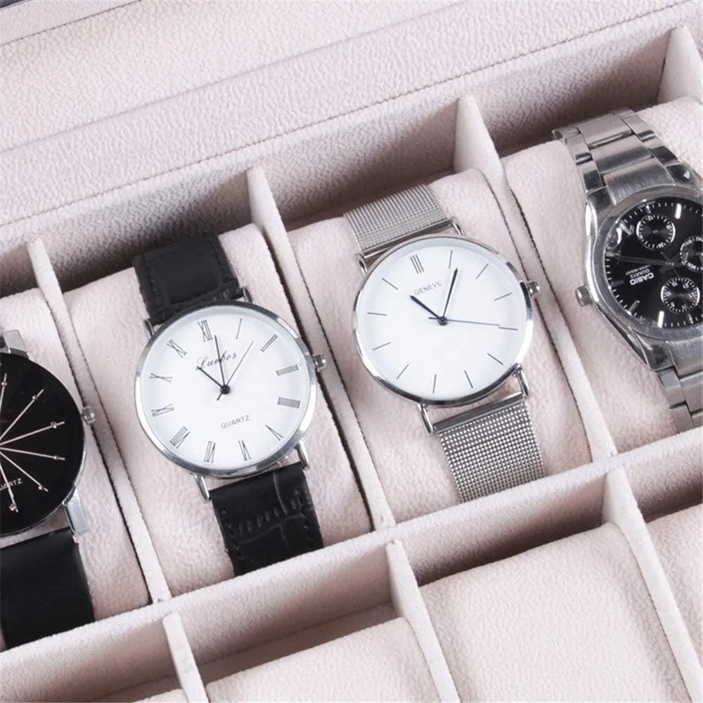 Box Glass Top Jewelry geology slothful rook Pocket Watch Collection Storage Box 12 Slot Wooden Watch Display Cabinet for Men and Women Watch 