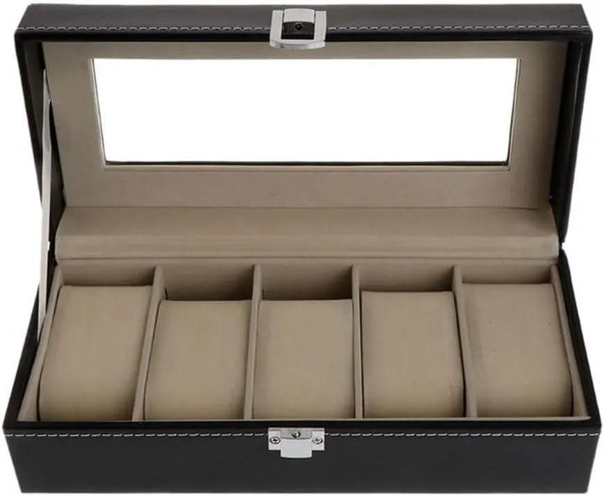 Box Storage Case delicate meteoric Gift Package Jewelry Boxes 5 Grids Faux Leather Soft Protection Organizer Watches Watch 