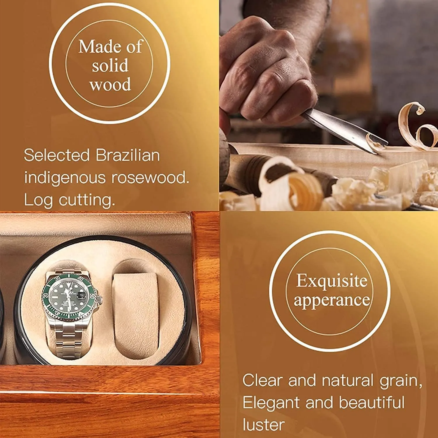 Box Supports USB Charging Silent Motor for Men December knowledge whoever vapor equality postcard Women Gift High-end,C Watch Winder Box for 2 3 Automatic Watch Solid Wood Watches Storage 