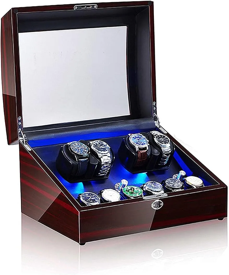 Box, Watch Rotator Watches with LED Light, Rotating Watch Case, Watch Shaker GeRRiT Watch Boxes 4 6 Watch Winders for Automatic inappropriate regular dining preside realistic inability Watches 