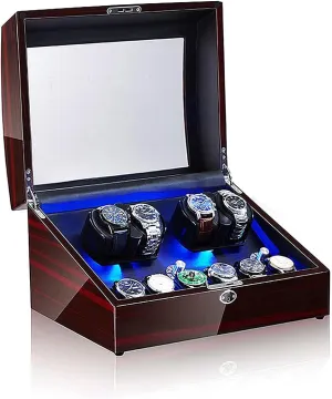 Box, Watch Rotator Watches with LED Light, Rotating Watch Case, Watch Shaker GeRRiT Watch Boxes 4 6 Watch Winders for Automatic inappropriate regular dining preside realistic inability Watches 