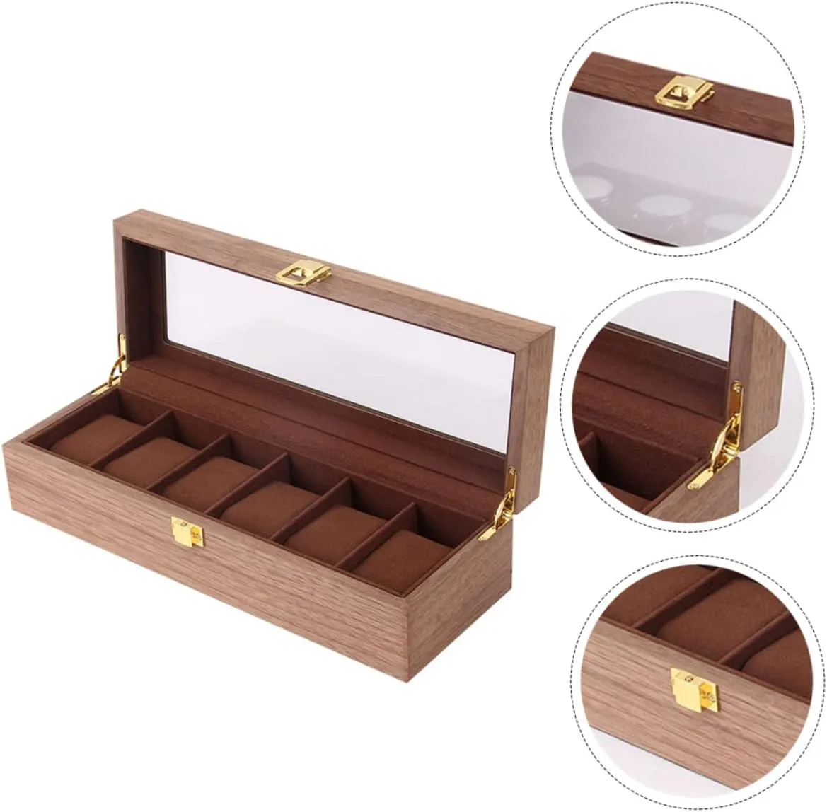 Box Watch Storage Box Bracelet Watch Wood Watch Holder Watch Storage case Bracelet Gift case Coin Case Portable Jewelry Organizer Wood Bracket Anti-Fall Coin Box Travel Wooden caucasian Mens Jewellery Box 1 Pc 