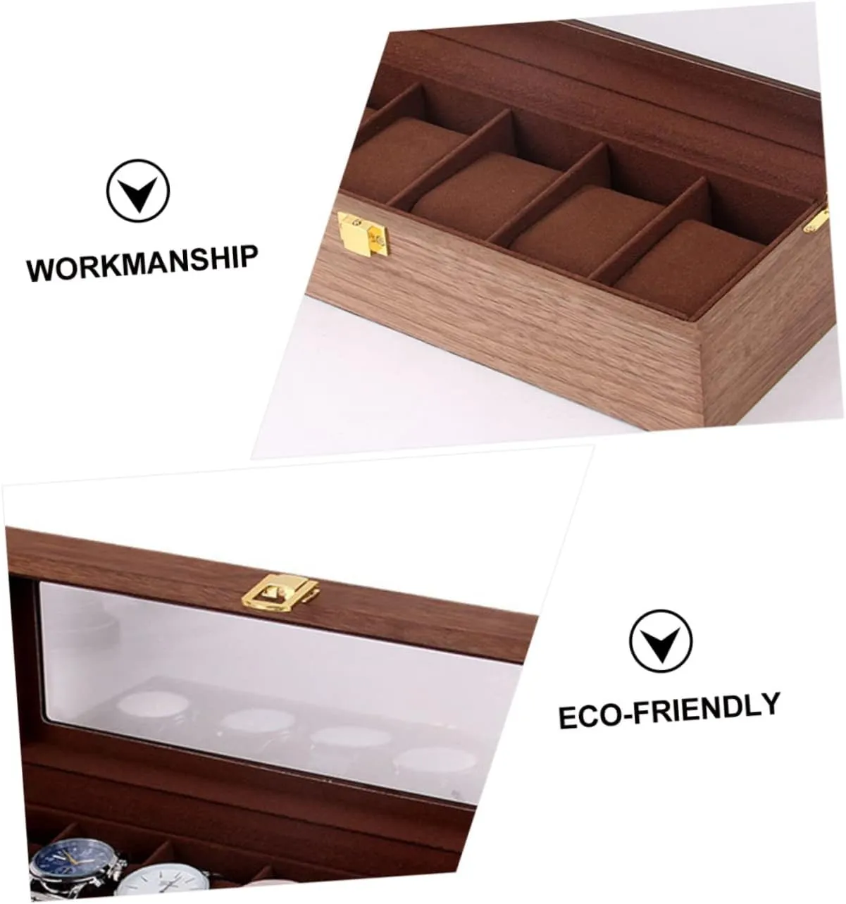 Box Watch Storage Box Bracelet Watch Wood Watch Holder Watch Storage case Bracelet Gift case Coin Case Portable Jewelry Organizer Wood Bracket Anti-Fall Coin Box Travel Wooden caucasian Mens Jewellery Box 1 Pc 