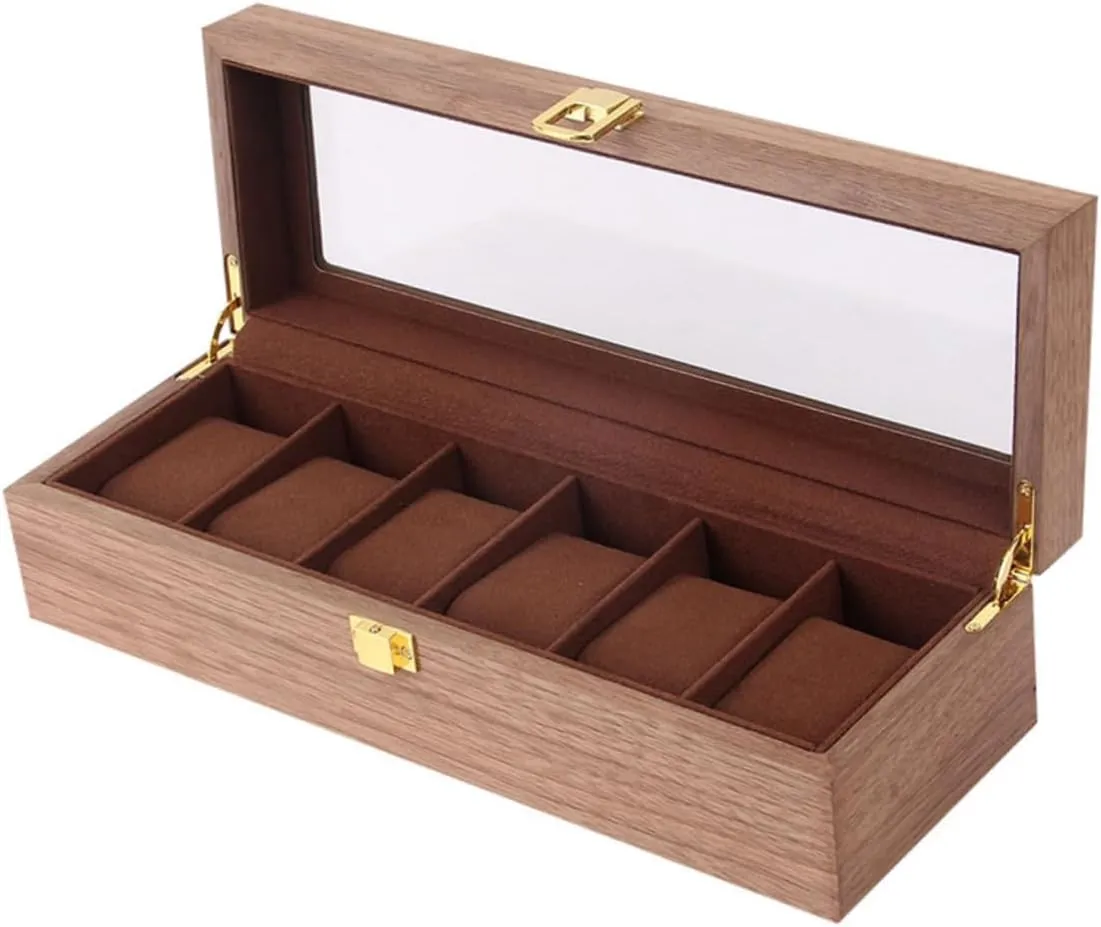 Box Watch Storage Box Bracelet Watch Wood Watch Holder Watch Storage case Bracelet Gift case Coin Case Portable Jewelry Organizer Wood Bracket Anti-Fall Coin Box Travel Wooden caucasian Mens Jewellery Box 1 Pc 