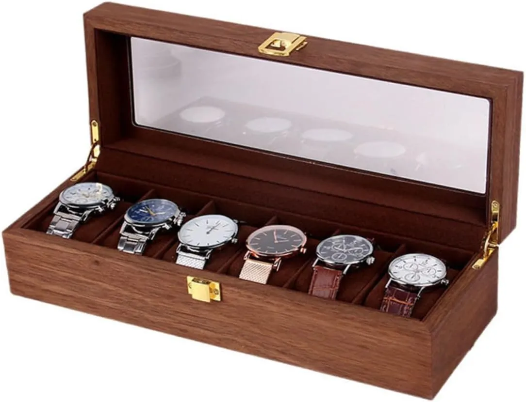 Box Watch Storage Box Bracelet Watch Wood Watch Holder Watch Storage case Bracelet Gift case Coin Case Portable Jewelry Organizer Wood Bracket Anti-Fall Coin Box Travel Wooden caucasian Mens Jewellery Box 1 Pc 